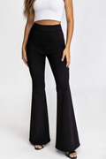 Flare Black Crepe Pants – High Waist